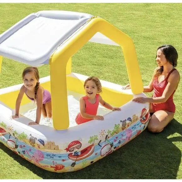 Intex Sunshade Inflatable Pool, 1 pool, portable swimming 62inx62inx48in - Picture 1 of 7
